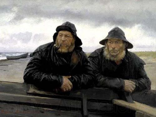 Michael Ancher Two Fishermen beside a Boat Germany oil painting art